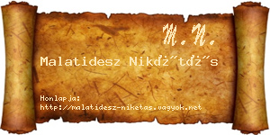 Malatidesz Nikétás névjegykártya